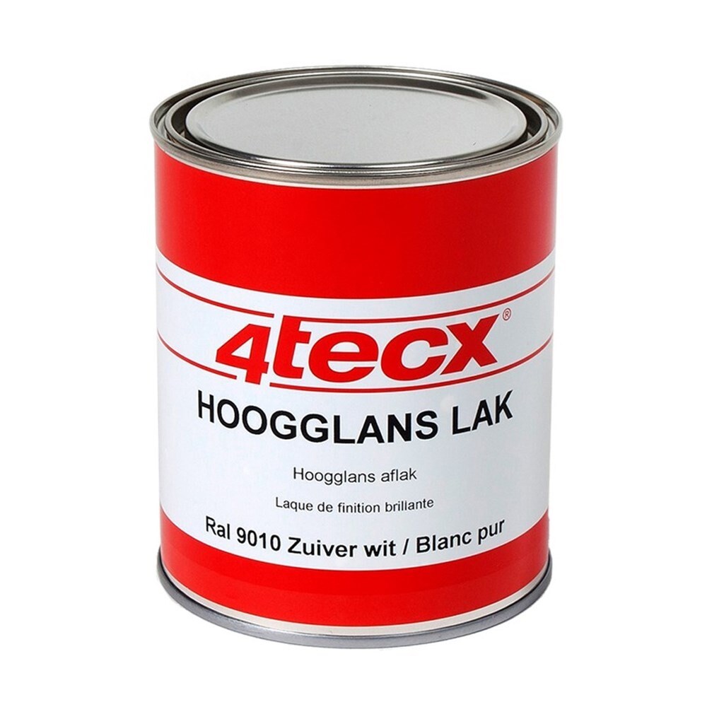 4tecx Hoogglans lak RAL 9010 zuiver wit 0,75ltr | Mtools