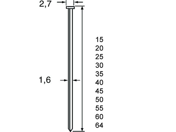 Dutack Brad SKN16 55 mm. verzinkt | Mtools