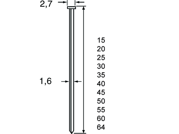 Dutack Brad SKN16 30 mm. RVS | Mtools