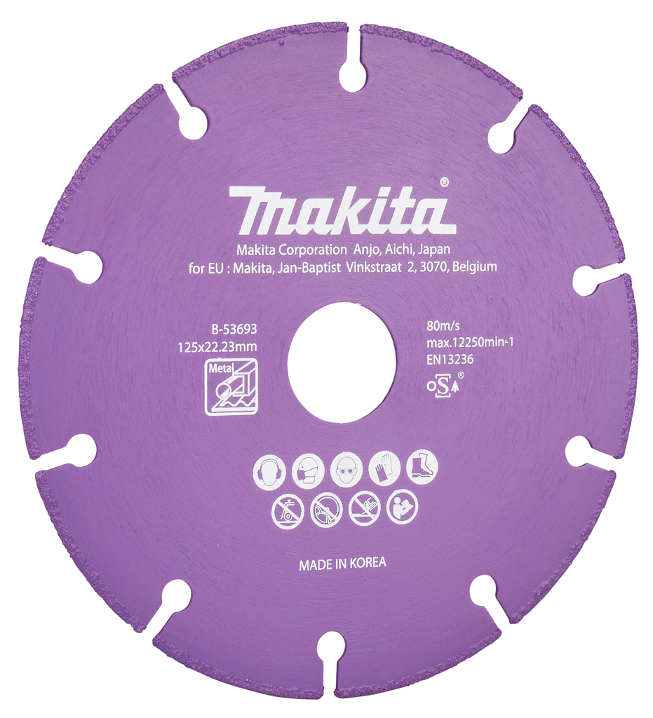 Makita B-53693 Doorslijpschijf staal 125x22,23x1,3mm | Mtools