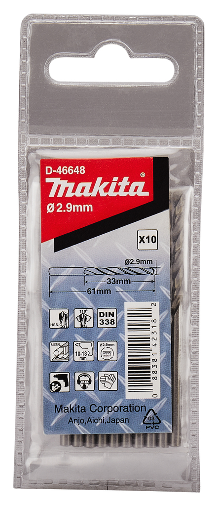 Makita D-46648 Metaalboor 2,9X61mm | Mtools