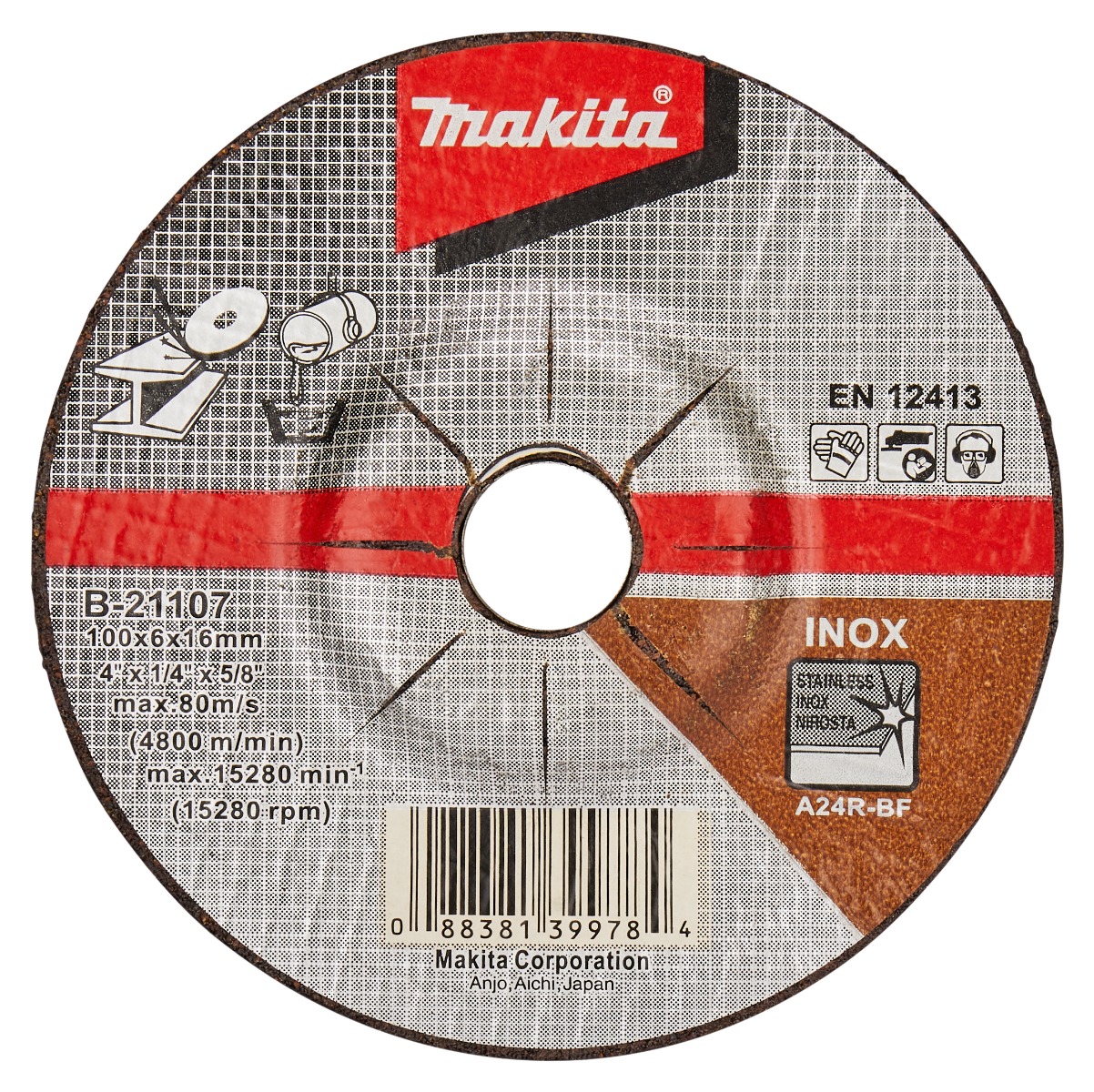 Makita B-21107 Afbraamschijf 100x6mm RVS | Mtools