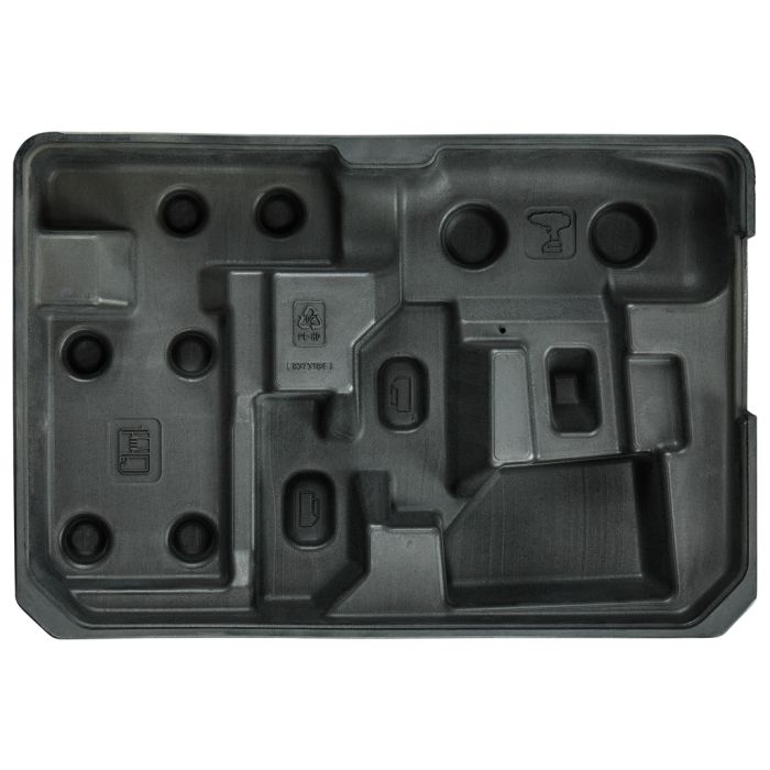 Makita 837318-4 Kofferinzet/inlay aluminium koffer zwart boven | Mtools