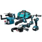 Makita DLX5069TX1 18 V Combiset voor allround tot zwaar boor-, schroef-, zaag- en slijpwerk