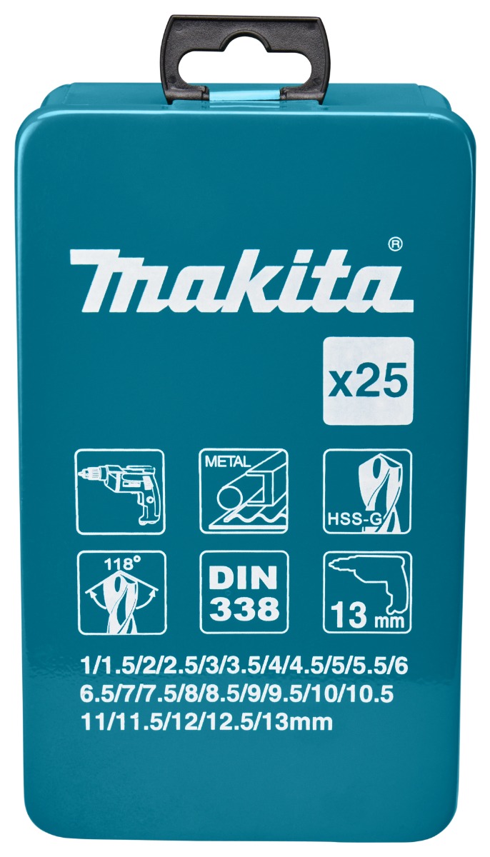 Makita D-54031 Metaalborenset 25-delig 1-13mm | Mtools